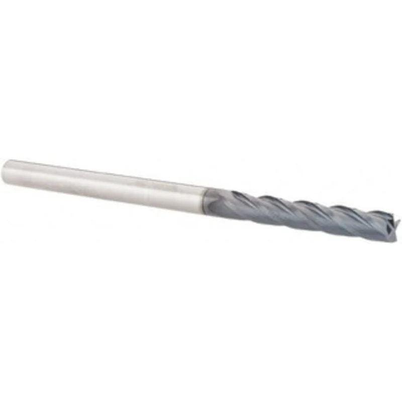 KYOCERA SGS 1/4, 1-1/2 LOC, 1/4 Shank Diam, 4 OAL, 4 Flute, Solid Carbide Square End Mill Single End, AlTiN Finish, S...